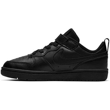 Imagem de Nike Court Borough Low 2 (PSV) Little Kids Comfort Fashion ShoeBq5451-001 Size 2.5 Black/Black/Black