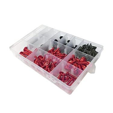 Imagem de Porca de roda para Z250 Z300 Z400 Z650 Z750 Z800 Z900 Z900RS Z1000 Z1000SX X300 650 1000 parafusos de carenagem Kit de parafusos de fixação Tampas de porca de roda (Cor: vermelho)