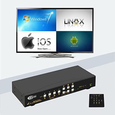 Imagem de CKLau Interruptor HDMI KVM multivisualização 4Kx2K de 4 portas, suporte para switch MVKVM em toda a tela, comutação KVM de visualização única e operação síncrona de vários computadores