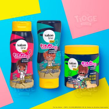 Imagem de Kit 3 #ToDeCachinho Kids Cabelos Ondulados Cacheados Crespos Infantil Shampoo + Condicionador + Gelatina Capilar
