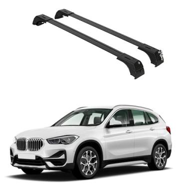 Imagem de ERKUL Barras transversais de rack de teto para BMW X1 U11 2023-2025 | Barras transversais de alumínio antifurto para telhado, transportador de carga, bagagem, caiaque, canoa, bicicleta | Preto