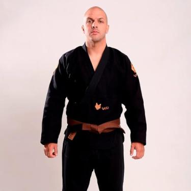 Imagem de Kimono Jiu Jitsu Vouk Dubai Preto Trançado + Bolsa de Brinde (A4)
