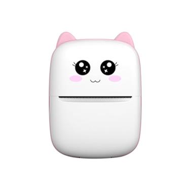 Imagem de Impressora portátil de fotos com etiquetas Bluetooth para impressão de notas de estudo, pequenas impressoras térmicas domésticas, (Olhos Grandes Rosa)