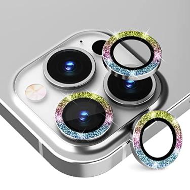 Imagem de GGOOIG Protetor de lente de câmera para iPhone 14 Pro/14 Pro Max, vidro temperado 9H + capa de anel de liga de alumínio protetor de câmera para iPhone 14 Pro (6,1 polegadas)/14 Pro Max (6,7 polegadas) (lançado em 2022) - colorido