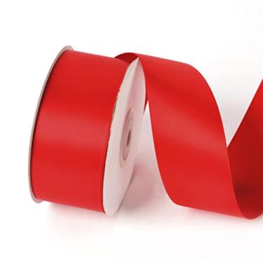 Imagem de 1-1/2 Inch Single Face Solid Color Satin Ribbon Roll, Ribbons Great for Gift Wrapping, Crafts, Wedding Party Decoration, Hair Bows Making and Other Sewing Projects (1-1/2" X 25 Yards, Red)