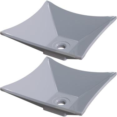 Imagem de Kit 02 Cubas De Apoio Lux Banheiro Lavabo C01 L30 Cinza