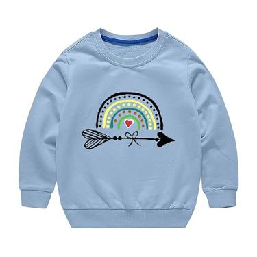 Imagem de synia Moletom infantil com capuz de manga comprida para bebês meninos camisetas casuais para 1_6 anos azul claro