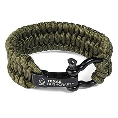 Imagem de Texas Bushcraft Pulseira de sobrevivência Firecraft Cord – Pulseira Paracord com laço para acampamento e emergência – 3 fios extras incluem fio de cera, tinder e linha de pesca