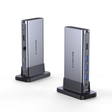Imagem de LENTION USB C Docking com 4K@60Hz HDMI, USB 3.0/2.0, Gigabit Ethernet, 100 W PD e Adaptador Aux Compatível 2022-2016 MacBook Pro, Mac Air/Surface, Driver Estável certificado (CB-D53s, Cinza Espacial)