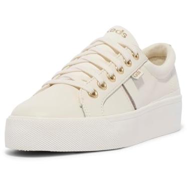 Imagem de Keds Tênis feminino Jump Kick Duo com cadarço, Couro branco metálico, 5.5