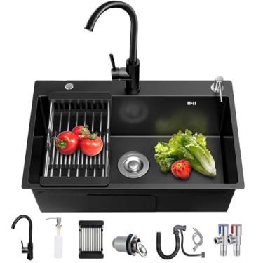 Imagem de Cuba Inox Gourmet de Cozinha, Pia de Aço Inox 304 Com Acessórios - 50x40cm