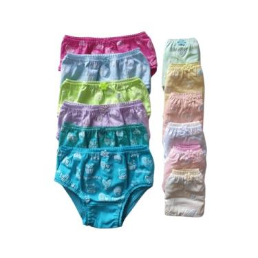 Imagem de Kit 10 Calcinhas Infantil De Algodão Antialérgica Cores Sortidas GG