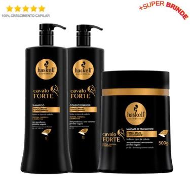 Imagem de Haskell Cavalo Forte Shampoo E Condicionador 01 Litro + Máscara 500g C
