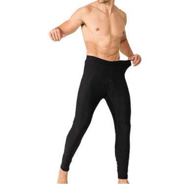 Imagem de Meia calça masculina flanelada térmica frio inverno c/ botão - EA, Pre