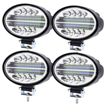Imagem de 4 Farol Led 12v 24v Oval 144w Forte Trator Colheitadeira Jeep  - Imper