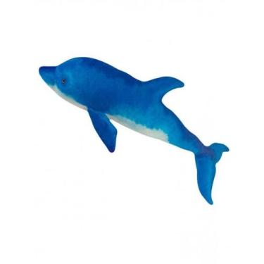 Imagem de Golfinho de Pelúcia Realista Azul 53 cm Antialérgico - UNV Pelúcia