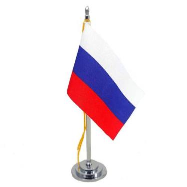 Imagem de Mini Bandeira de Mesa da Russia 15 cm Poliéster - SP Bandeiras 