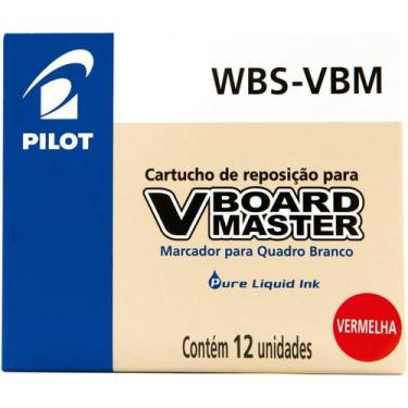 Imagem de Refil Pincel Marcador Quadro Branco Vboard Master Vermelho 12 Unidades