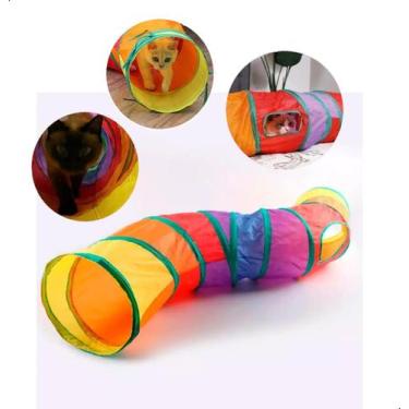 Imagem de Túnel de gato colorido brinquedo exercício para Pet 1,20 metros para a