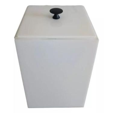 Imagem de Lixeira Branca Acrílico - Fabrica de Utilidades