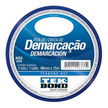 Imagem de Fita Adesiva Para Demarcação 15m Azul Tek Bond, Azul
