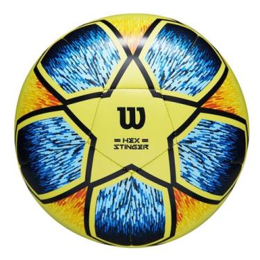 Imagem de Bola de Futebol de Campo Hex Stinger Star 5 Wilson, Amarelo, Azul