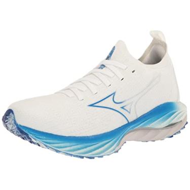 Imagem de Mizuno Tênis de corrida feminino Wave Neo Wind, Azul branco não tingido, 39