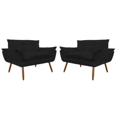 Imagem de Kit 02 Namoradeira Poltrona Sofá decorativa 02 Lugares Opalla Pés Pali