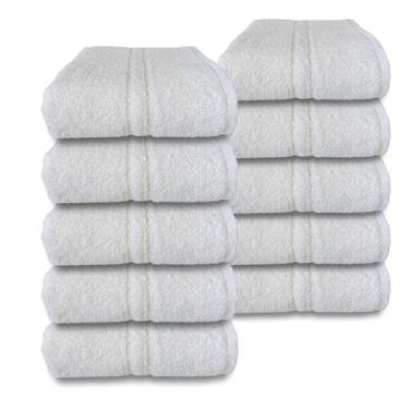 Imagem de Kit 10 Toalhas Rosto Hotel e Salão de Beleza Lufamar 350gr/m² - Basic