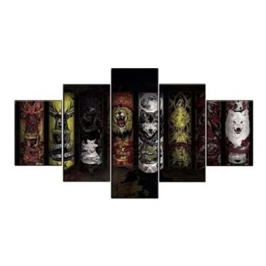 Imagem de Quadro Decorativo Sala 5 Partes Game Of Thrones Animais - NEYRAD