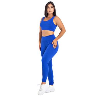 Imagem de CJ Fitness Feminino Top Suplex Alça com Calça Legging Basica  MAG853_9