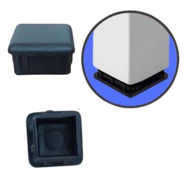 Imagem de 100pc - Ponteira Reforçada 30x30 Tampão Preto P/ Metalon - Suplastine