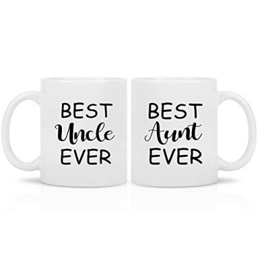 Imagem de Caneca de café Best Aunt and Uncle - Presente de melhor tia tio - Presente de casal para tio e tia e tio - Presente de anúncio de gravidez - Presente de tia tio da sobrinha para aniversário de Natal