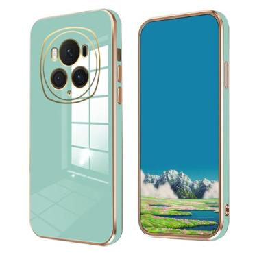 Imagem de Anlalish Compatível com Honor Magic 6 Pro Capa de silicone Honor Magic 6 Pro 0,3 mm Funda Cute Slim Plating Acessórios de proteção para câmera Capa à prova de choque (verde)