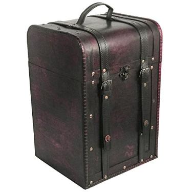 Imagem de Caixa de garrafa de vinho de madeira Allgala com acabamento antigo, 4-Bottle