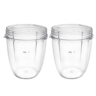 Imagem de Veterger Copos de peças de reposição, compatíveis com liquidificador NutriBullet 600W e 900W (2 copos de 510 g)