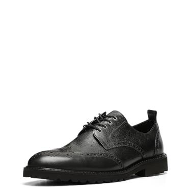 Imagem de Donald Pliner Sapato Oxford masculino Jeremy Tumbled Calf, Preto, 47