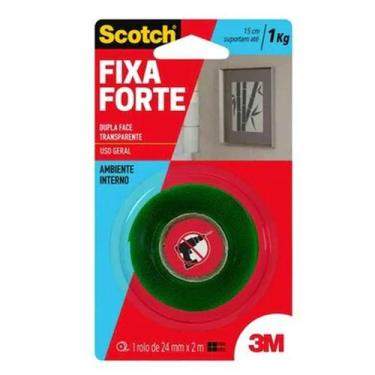 Imagem de Fita Dupla Face Transparente Fixa Forte Scotch 24 mm x 2m 3M
