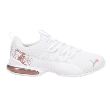 Imagem de PUMA Tênis feminino Riaze Prowl floral largo com cadarço casual - branco, Branco, 36
