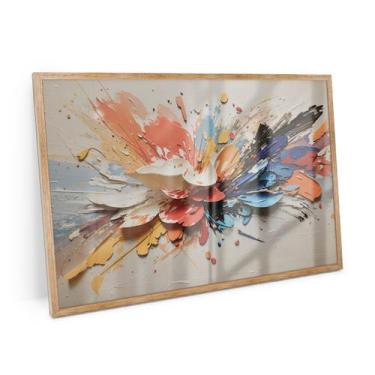 Imagem de Quadro Pétalas Coloridas Com Vidro E Moldura 90x60 Cm Bimper - Bimper 
