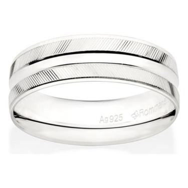 Imagem de Aliança De  6,0 Mm Composta Por Friso Ao Ce 810254 - Rommanel, Branco,