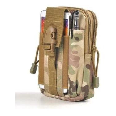 Imagem de Bolsa Pochete Lateral Tática Colo Cintura Com Presilha Tira - GN, Camu