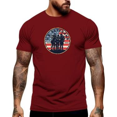 Imagem de Camiseta Masculina Soldados USA Exercíto Manga Curta Gola Redonda Acad