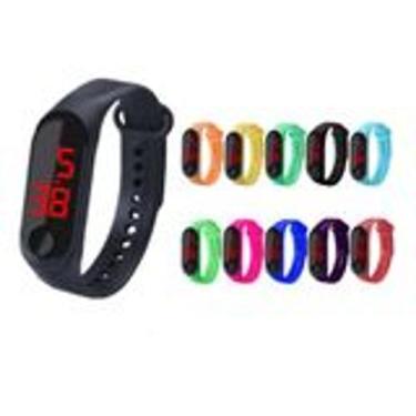 Imagem de Kit 10 Relógios Digital Pulseira Silicone Led Slim Unissex Esportivo  