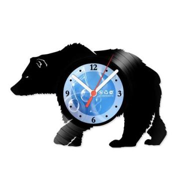 Imagem de Relógio De Parede Disco Vinil Animais - Urso - VAN-102 - Modernarte