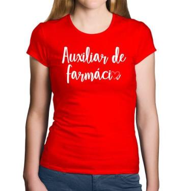 Imagem de Baby Look Algodão Auxiliar de Farmácia por Amor - Foca na Moda, Vermel