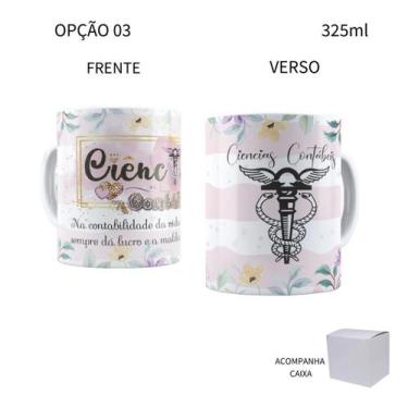 Imagem de Caneca 325ml Profissões Contabilidade Contador Contadora - LARANJA E M
