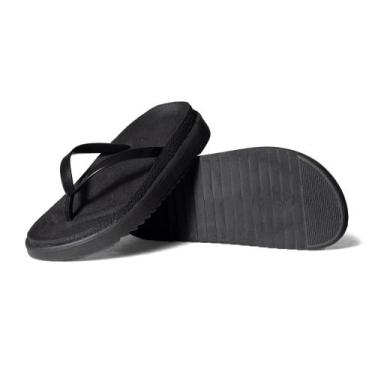 Imagem de Chinelo Sandália Flat Papete Plataforma Alta - Portgas, Preto, 38