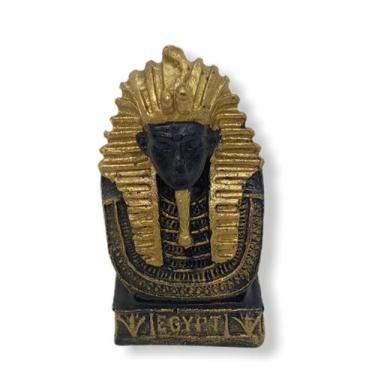Imagem de Escultura Busto Tutankamon dourado 7 cm em resina - Lua Mistica