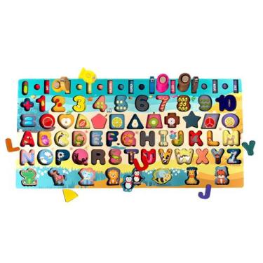 Imagem de Tabuleiro Didático Pescaria 7 em 1 Encaixar Formas Números - DM TOYS